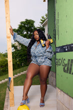 Load image into Gallery viewer, The Framework | DISTRESSED DENIM ROMPER