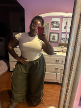 Load image into Gallery viewer, Olive Drift Ruched Pants