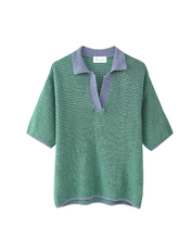 Load image into Gallery viewer, Key Lime Court |Stripe-Knitted Short Set