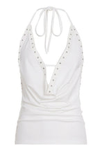 Load image into Gallery viewer, Starlight Studded Halter Tank | White