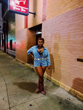 Load image into Gallery viewer, The Framework | DISTRESSED DENIM ROMPER