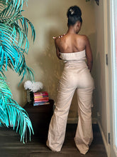 Load image into Gallery viewer, Utility Chic Cargo Set – Strapless Corset &amp; Cargo Pants
