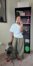 Load image into Gallery viewer, Olive Drift Ruched Pants

